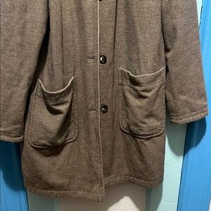 Brown Button-Up Coat with Pockets